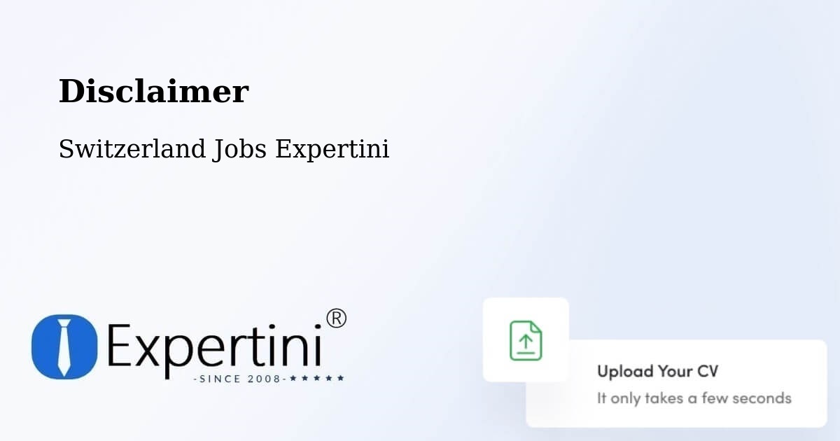 Disclaimer – Vernier - Switzerland Jobs Expertini